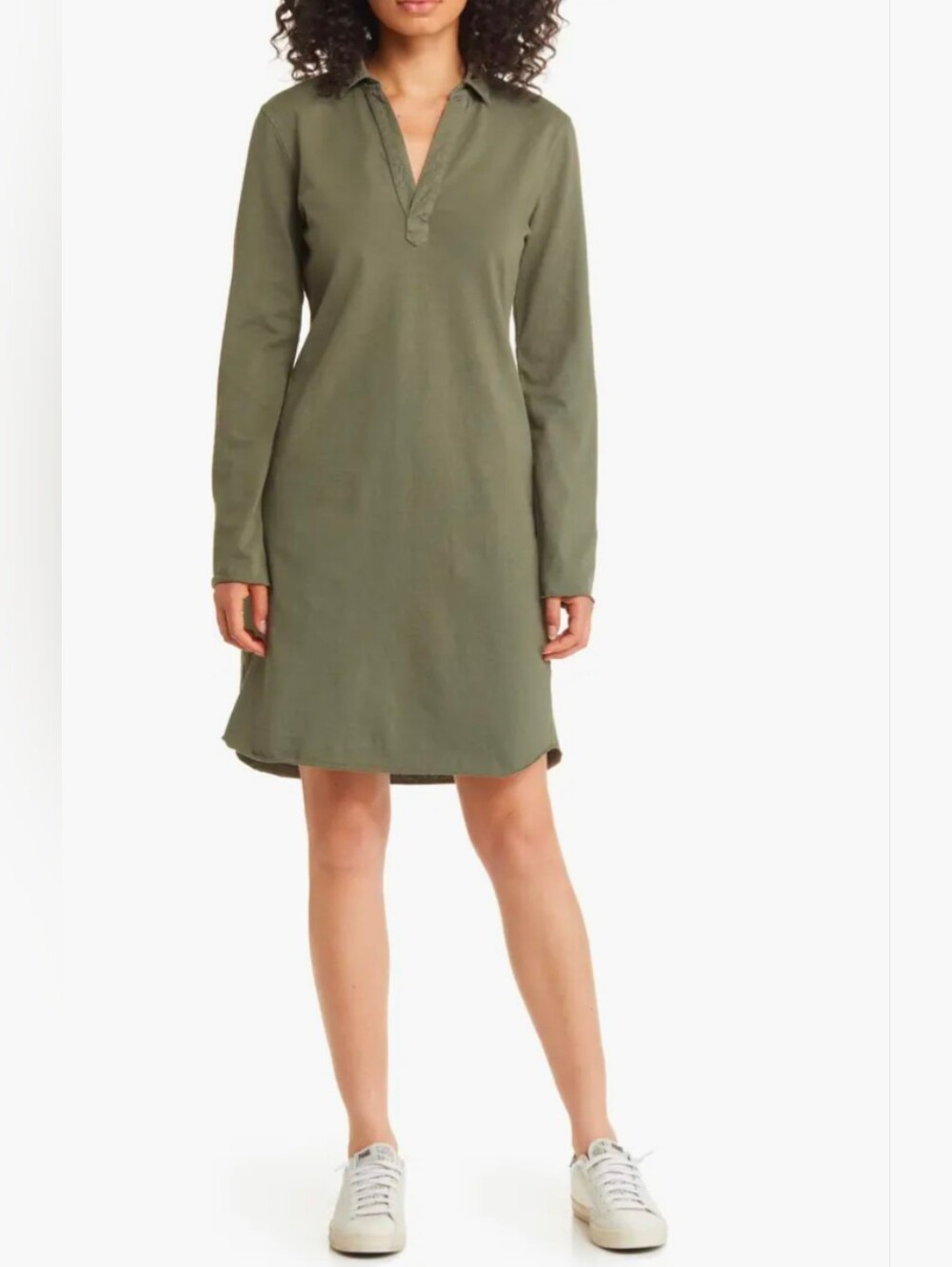 Frank & Eileen Nicole Popover Long Sleeve Henley Dress - Size S